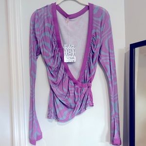 ✨NWT! “ Free People Movement “Lilac “Layer Print top